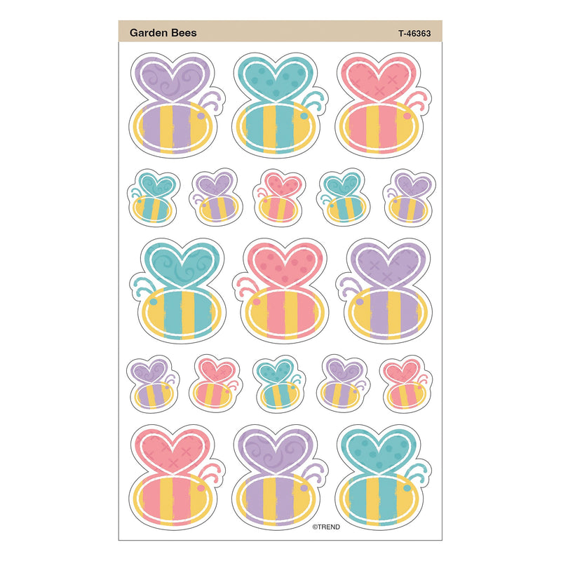 Trend Enterprises Garden Bees Large superShapes Stickers, Assorted Colors, 152/Pack, 6 Packs/Bundle (T-46363-6)