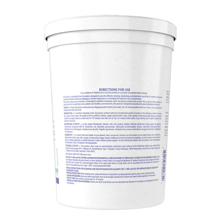 Detergent/disinfectant, Lemon Scent, 0.5 Oz Packet, 90/tub, 2 Tubs/carton