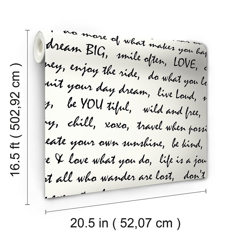 York Wallcoverings Dream Big Script Peel and Stick Wallpaper (RMK9005WP)