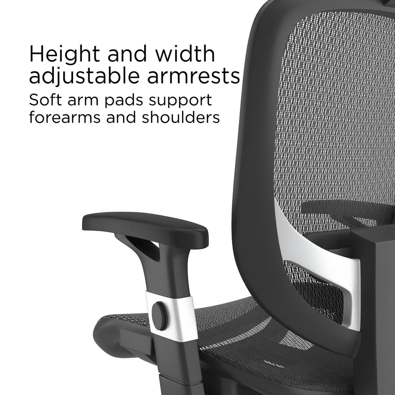 Staples Hyken Ergonomic Mesh Swivel Task Chair, Black (UN59460)