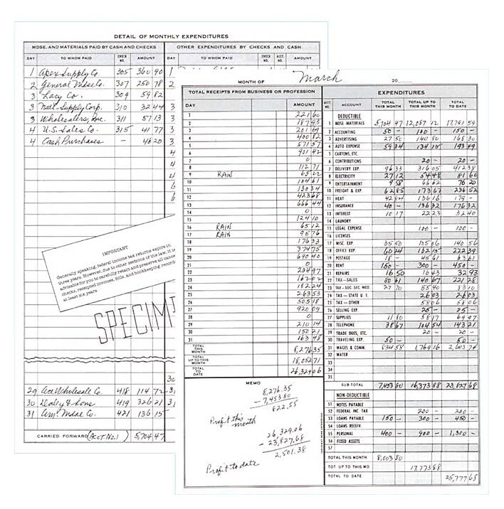 Dome Monthly Bookkeeping Record, 8.75" x 11.25", Brown (612)