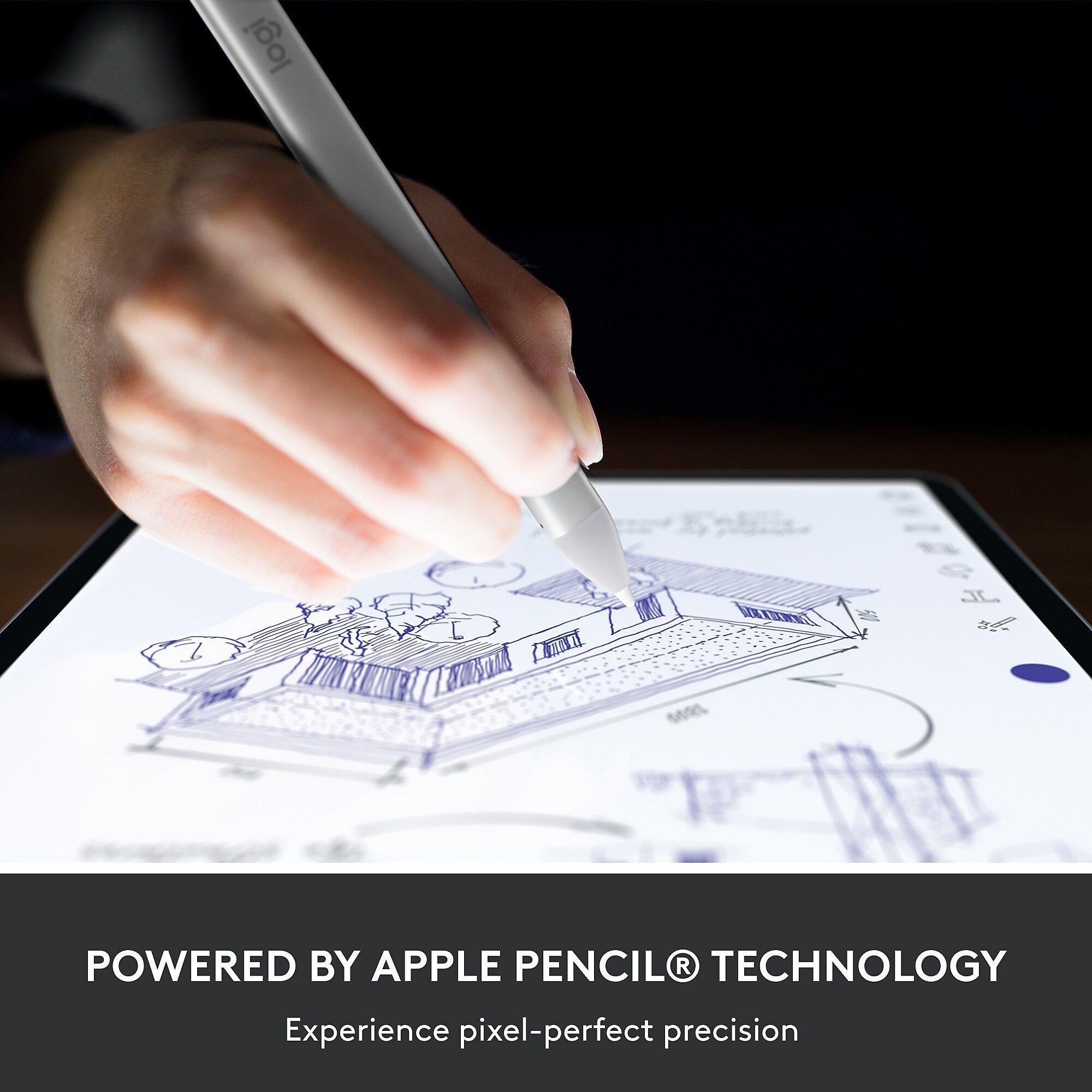 Logitech Crayon Digital Pencil for iPad, Gray (914-000070)