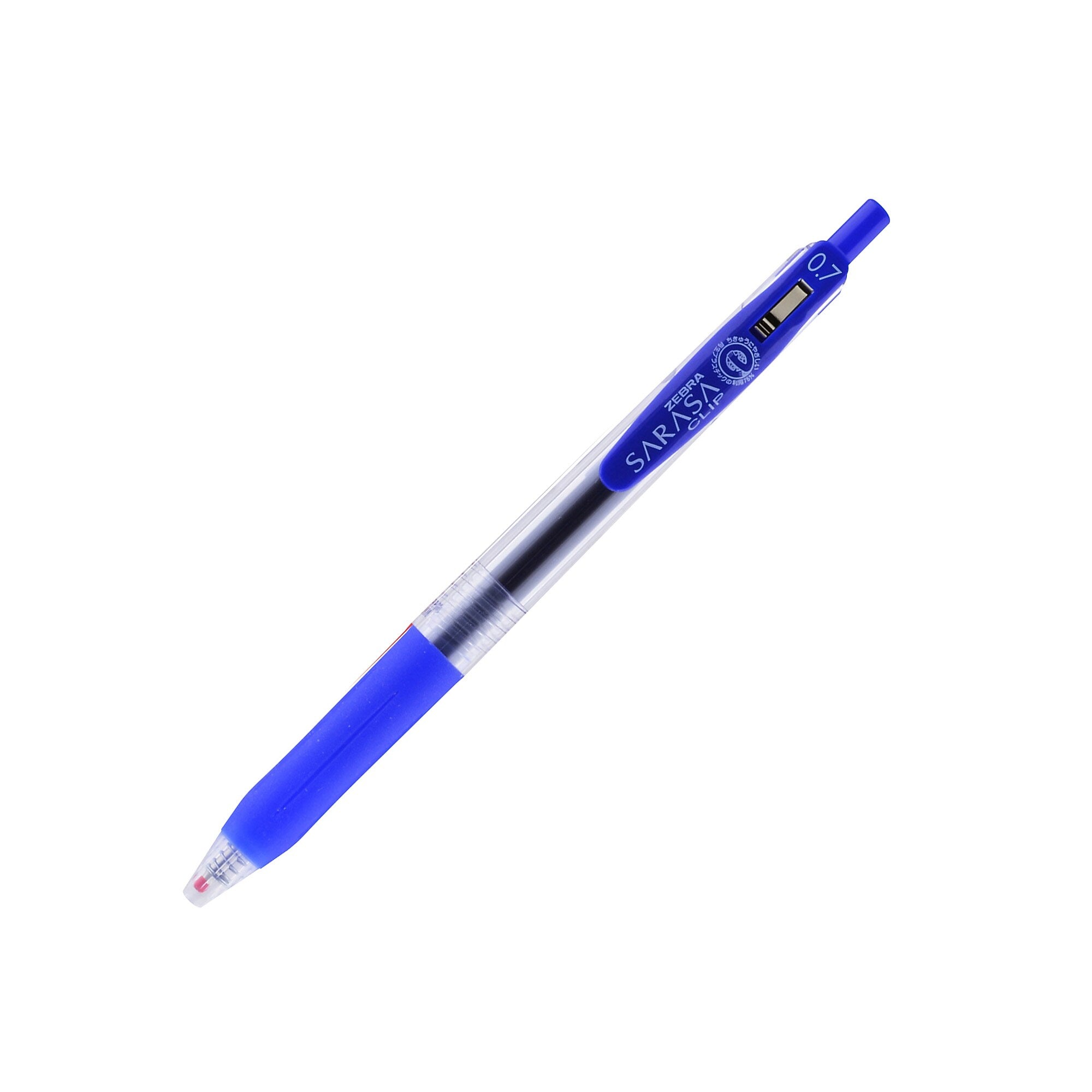Zebra Sarasa Clip Retractable Gel Pen, Medium Point, 0.7mm, Blue Ink, Dozen (ZEB48720)