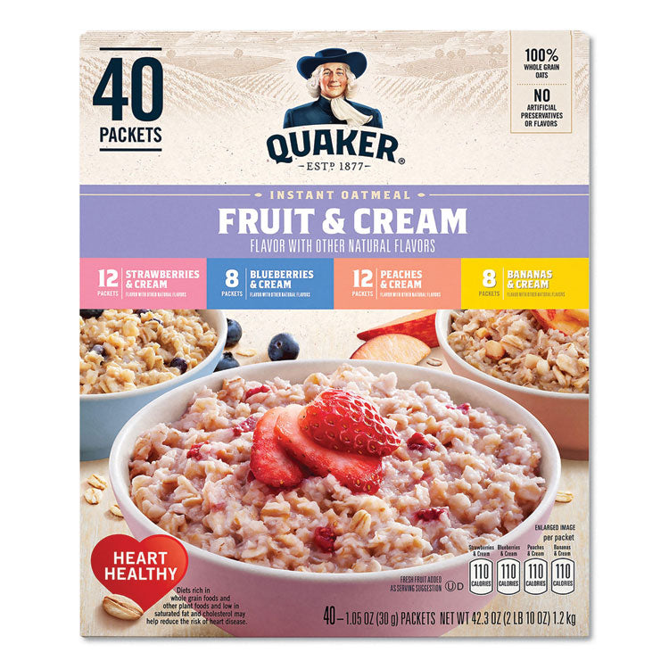 Instant Oatmeal, Assorted Varieties, 1.05 oz Packet, 40/Box