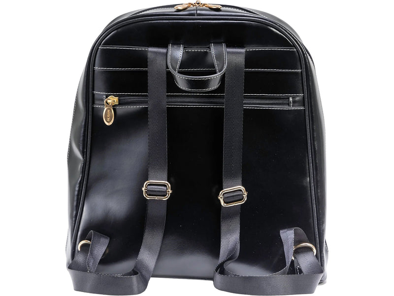 McKlein Madison Leather Laptop Backpack, Medium, Black (99555)
