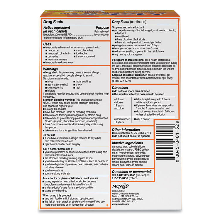 Ibuprofen Tablets, Two-Pack, 50 Packs/box