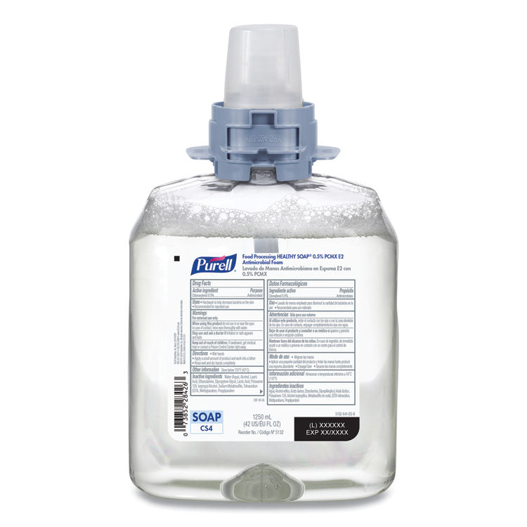 Food Processing HEALTHY SOAP 0.5% PCMX Antimicrobial E2 Foam Handwash, For CS4 Dispensers, Fragrance-Free, 1,250 mL, 4/Carton
