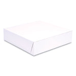 White One-Piece Non-Window Bakery Boxes, 10 x 10 x 2.5, White, Paper, 250/Bundle