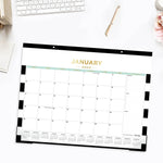 2026 Day Designer for Blue Sky Rugby Stripe 22" x 17" Monthly Desk Calendar (143895-26)