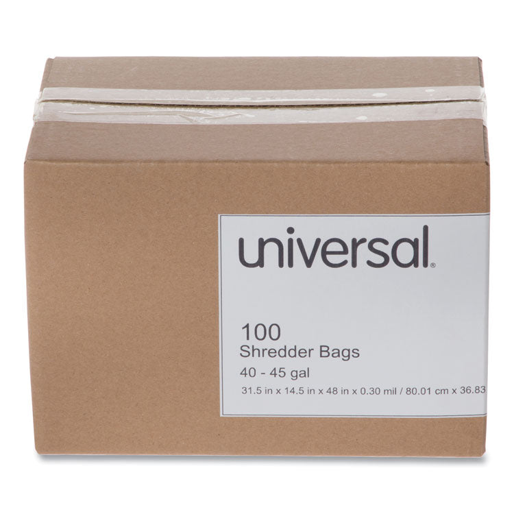 High-Density Shredder Bags, 40-45 Gal Capacity, 100/box