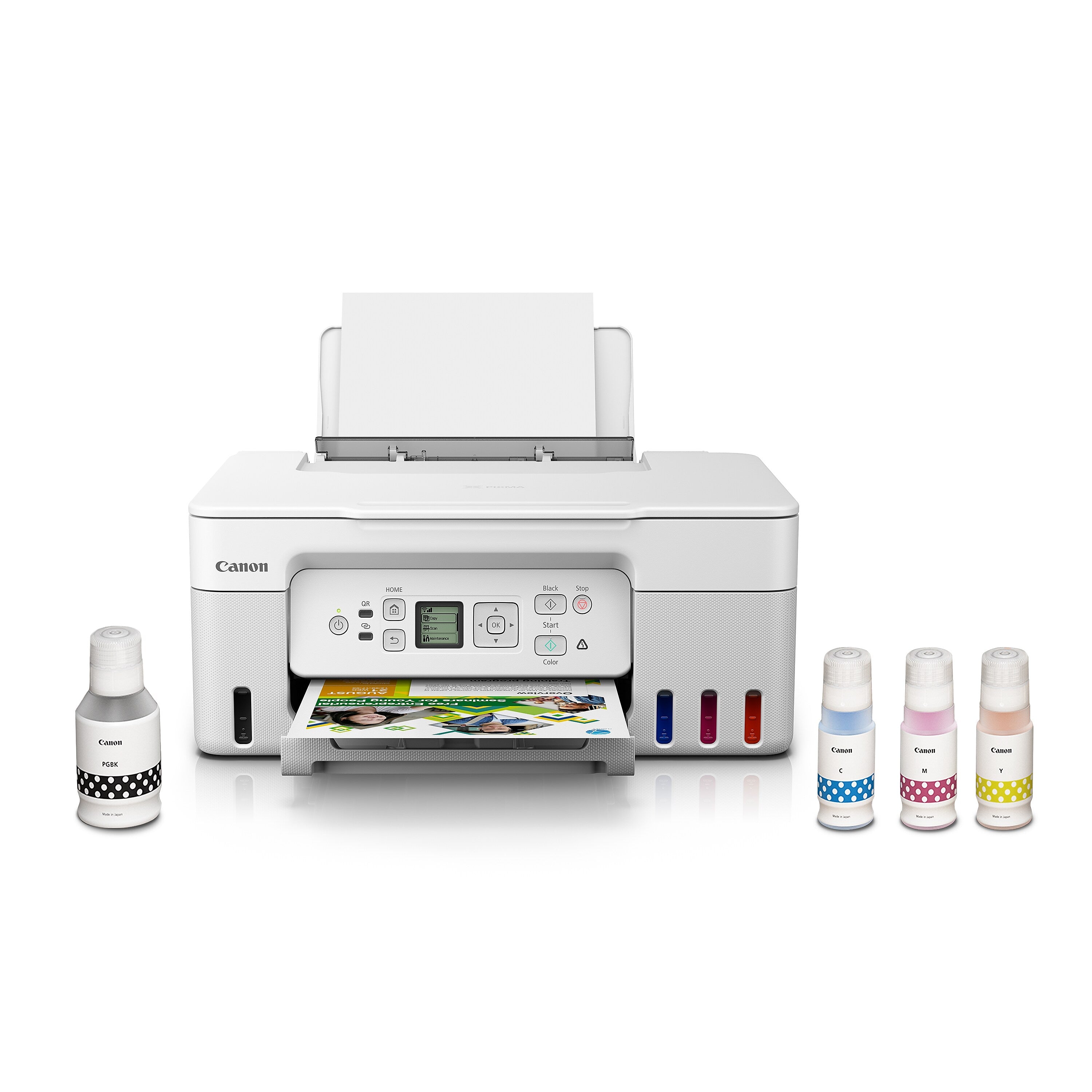 Canon PIXMA MegaTank G3270 WH Wireless Color All-In-One Supertank Inkjet Printer, Best for Home Office