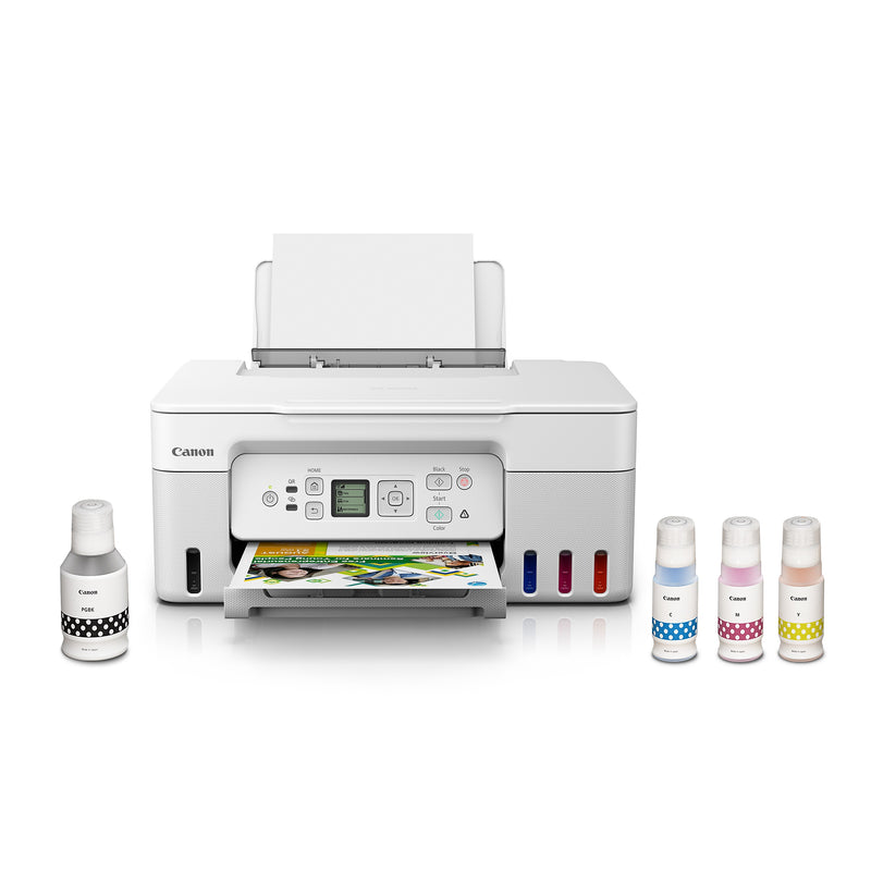 Canon PIXMA MegaTank G3270 WH Wireless Color All-In-One Supertank Inkjet Printer, Best for Home Office