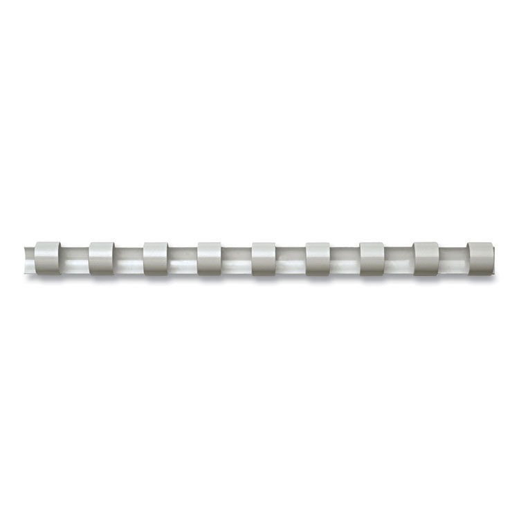 Plastic Comb Bindings, 1/4" Diameter, 20 Sheet Capacity, White, 100/Pack