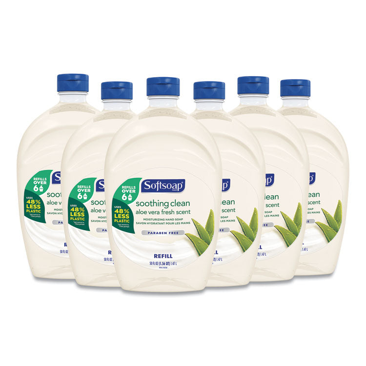 Moisturizing Hand Soap Refill with Aloe, Fresh Scent, 50 oz, 6/Carton