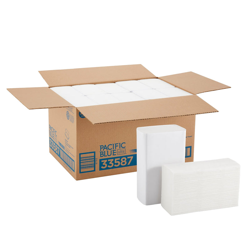 Pacific Blue Ultra Recycled C-Fold Paper Towels, 1-ply, 220 Sheets/Roll, 10 Rolls/Carton (33587)