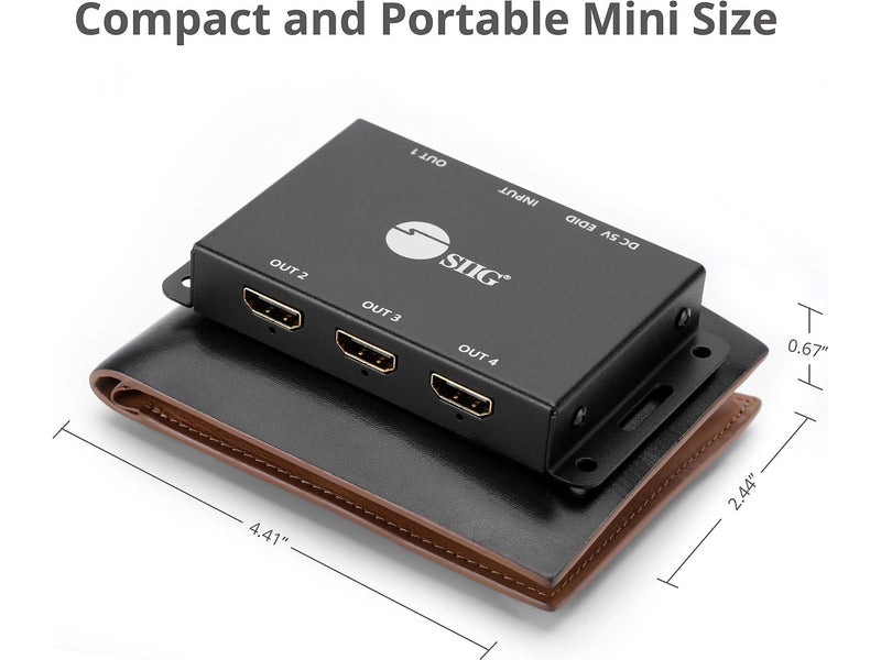 SIIG CE-H23L11-S1 Mini Splitter Amplifier, Black