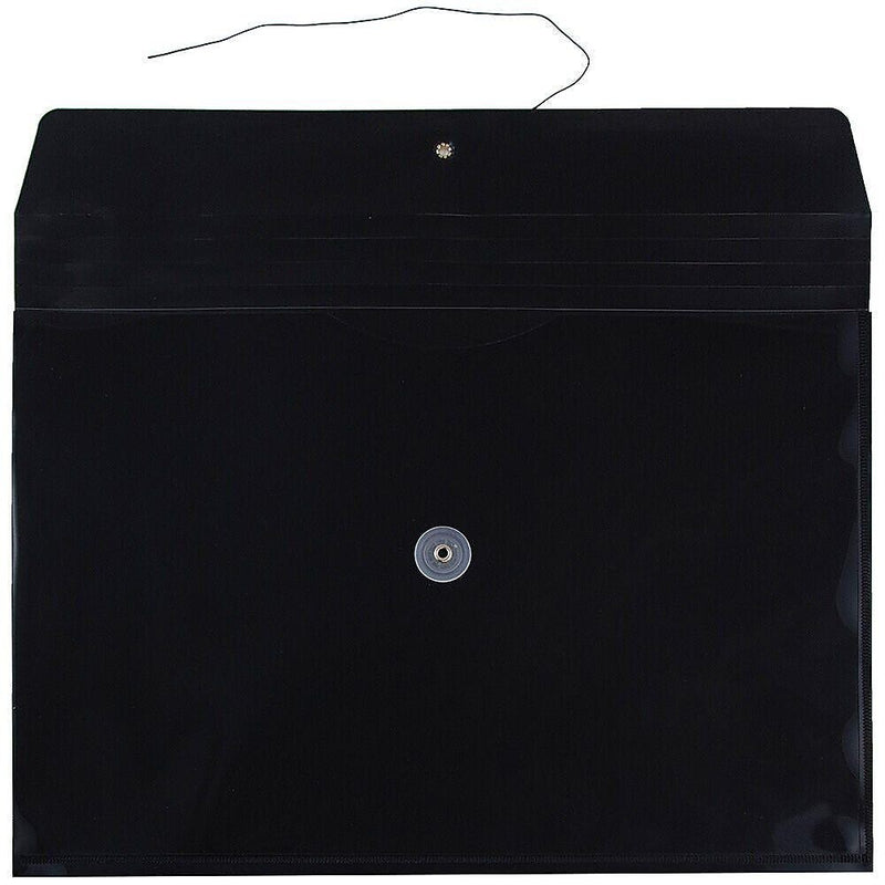 JAM Paper Premium Plastic Document File, Legal, Black, 3/Pack (219B1BLX3)