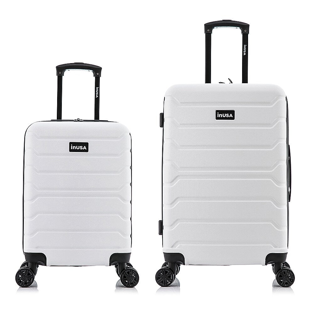 InUSA Trend 2-Piece Hardside Spinner Luggage Set, TSA Checkpoint Friendly, White (IUTRE0SM-WHI)