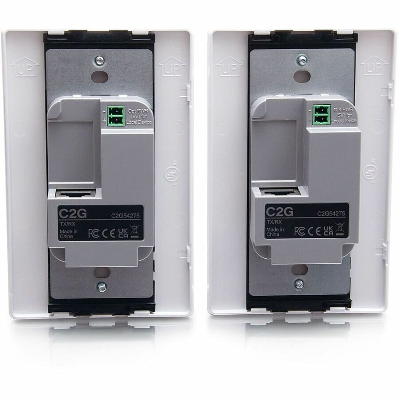 C2G Superbooster 2 RJ-45 2 USB Camera Extender Over Cat Single Gang Wall Plate to Single Gang Wall Plate Kit (C2G54275)