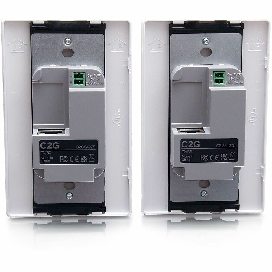 C2G Superbooster 2 RJ-45 2 USB Camera Extender Over Cat Single Gang Wall Plate to Single Gang Wall Plate Kit (C2G54275)