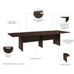 Bush Business Furniture 120W x 48D Boat Shaped Conference Table with Wood Base, Black Walnut (99TB12048BWK)