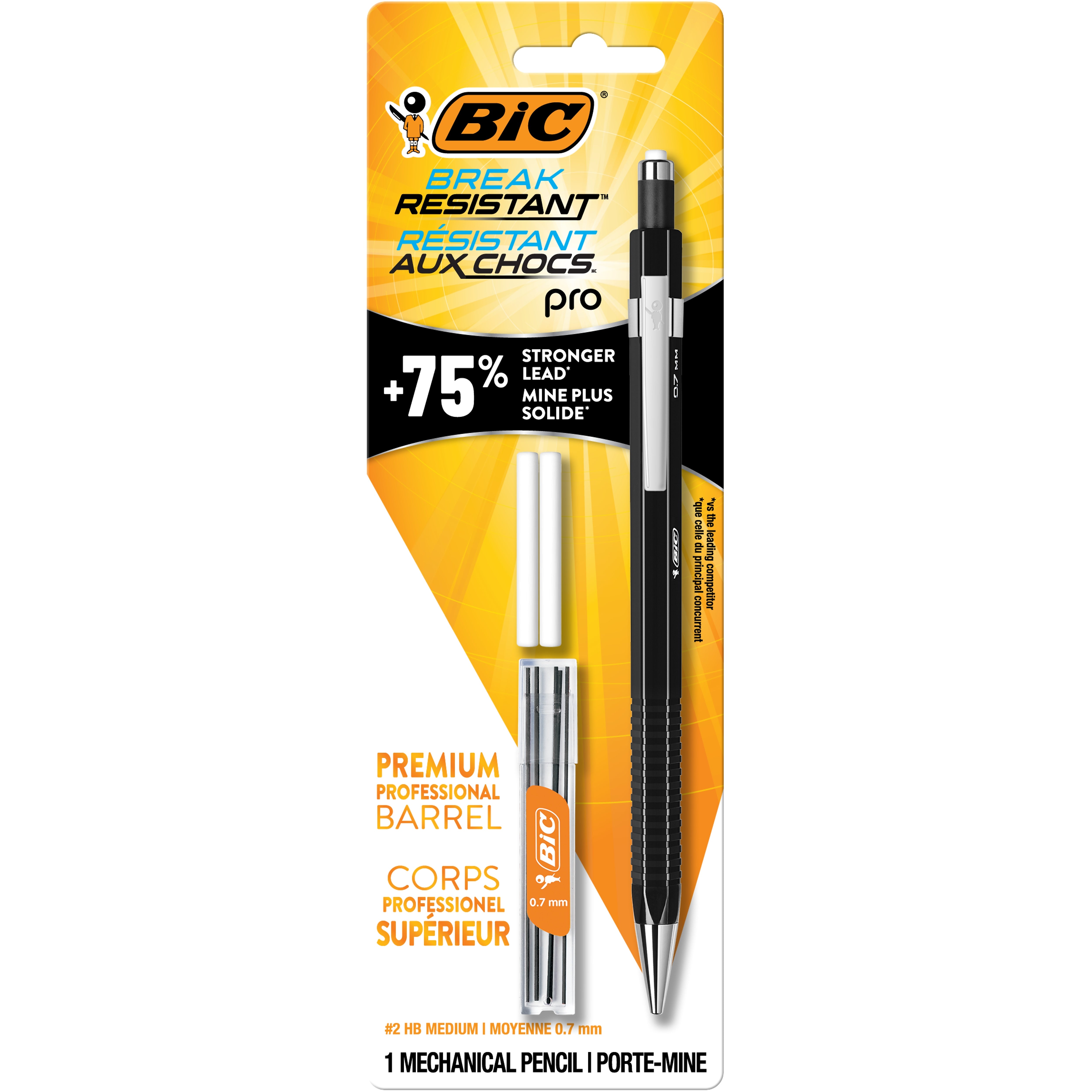 BIC Break Resistant Pro Mechanical Pencil, #2 Hard Lead (MVR7P1-BLK)