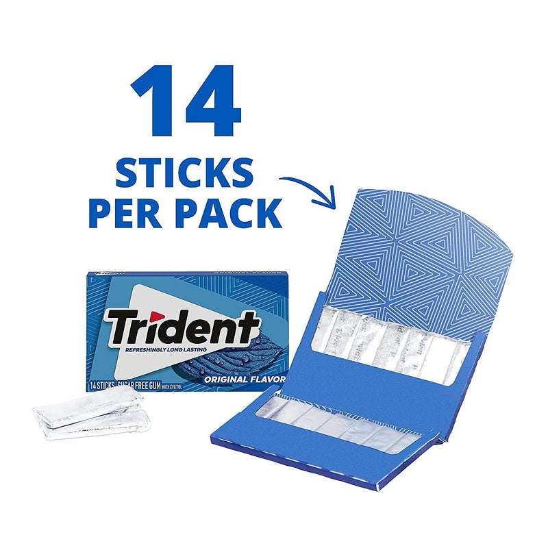 Trident Original Gum, 14 Pieces/Pack, 12/Packs (VAM05020)