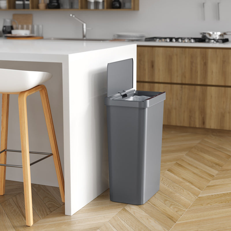 iTouchless Plastic Sensor Trash Can, 13.2 Gallon, Gray (SP13GG)