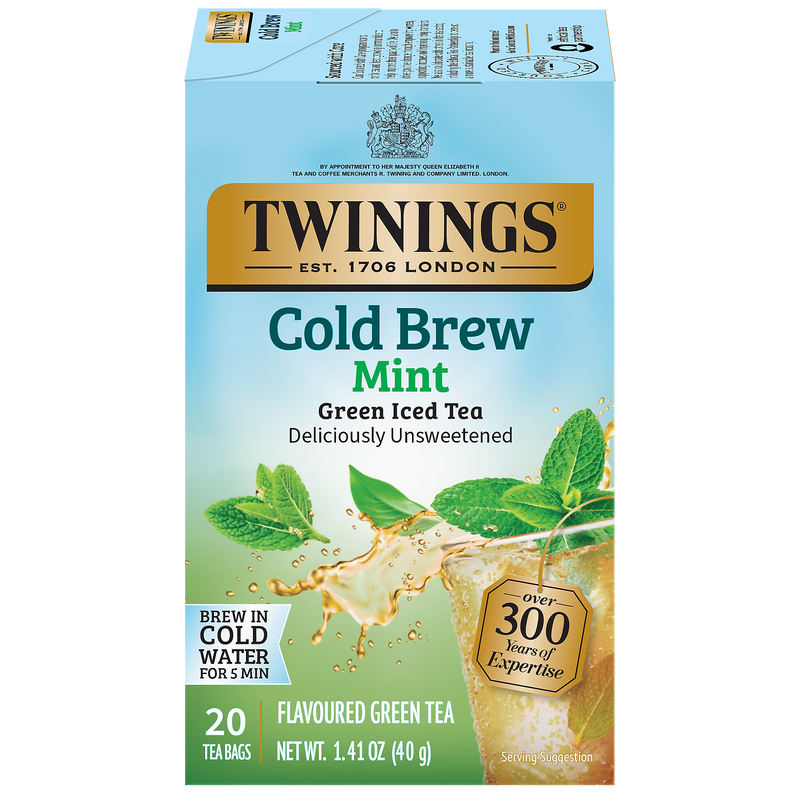 Twinings Iced Cold Brewed Mint Green Tea Bags, 20/Box (F07413)