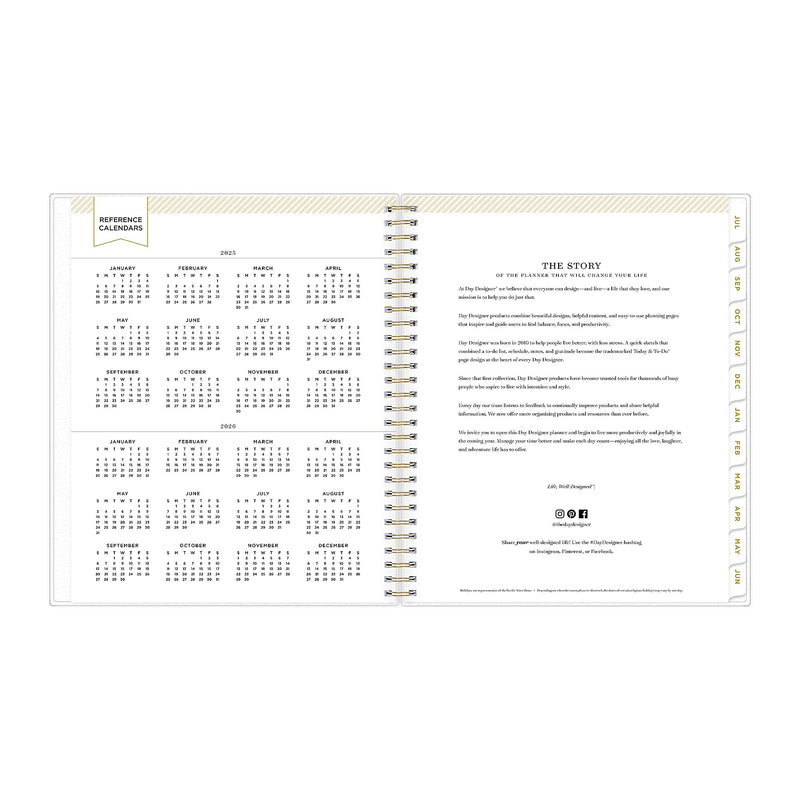 2025-2026 Day Designer for Blue Sky Rugby Stripe 8" x 10" Academic Daily & Monthly Personal Organizer (137885-A26)