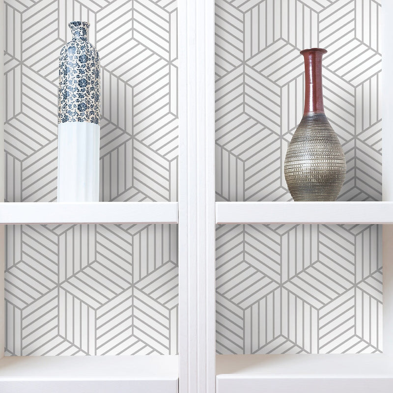 York Wallcoverings Stripped Hexagon Peel and Stick Wallpaper (RMK10705WP)