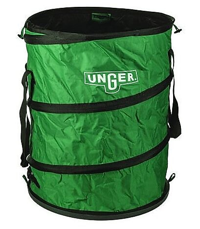 Unger Nifty Nabber Nylon Outdoor Trash Can, 40 Gallon, Green (NB300)