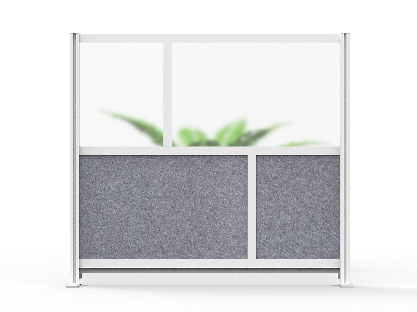 Luxor Modular Room Divider Starter Wall, 48"H x 53"W, Gray PET/Frosted Acrylic (MW-5348-FCG)
