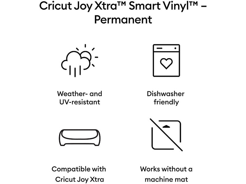 Cricut Joy Xtra Smart Vinyl Die Cutting Permanent Vinyl, Silver (2010380)