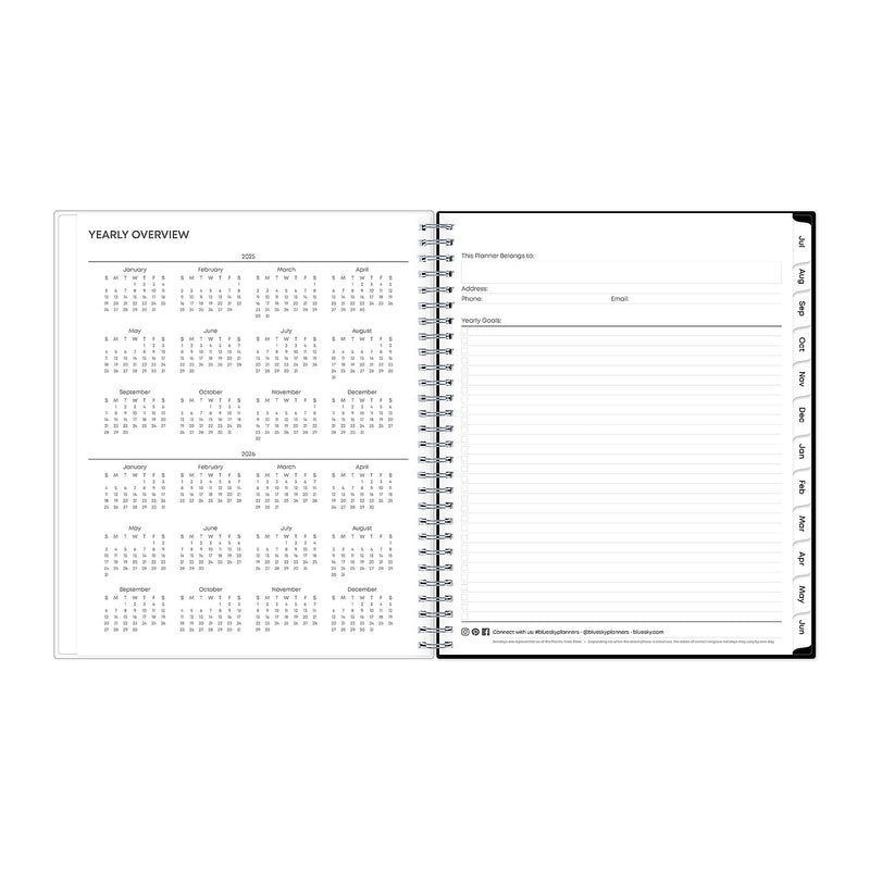2025-2026 Blue Sky Analeis 8" x 10" Academic Year Monthly Planner, Plastic Cover, Multicolored (130613-A26)