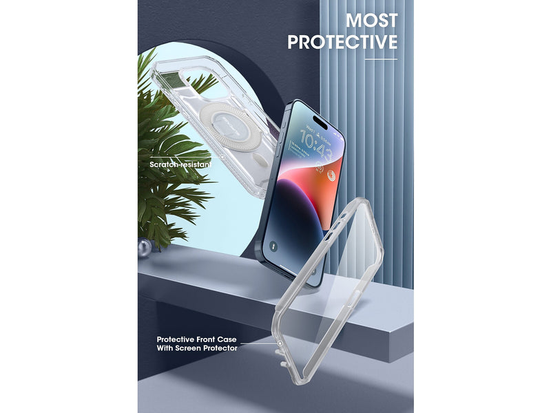 SUPCASE Unicorn Beetle PRO MAG Rugged Case for iPhone 15 Pro, Shock-Absorbing, Clear (SUP-iPhone2023Pro-6.1-MagPro-SP-Clear)