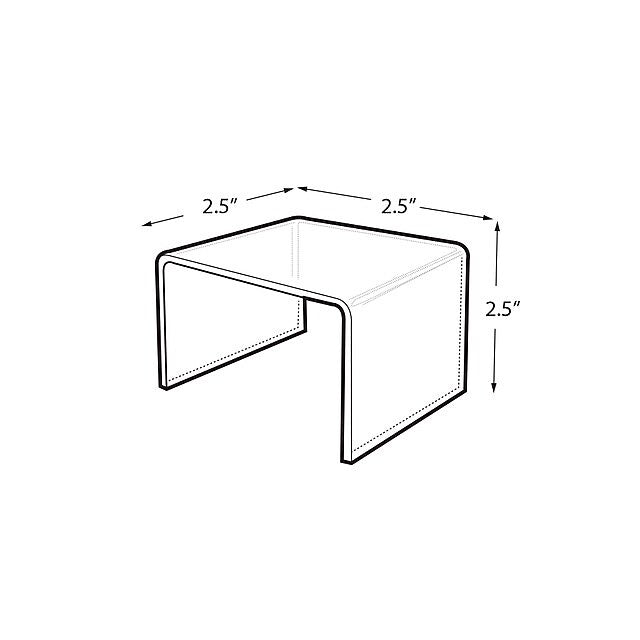 Azar Displays 2.5" Riser, Clear, 4/Pack (515328)