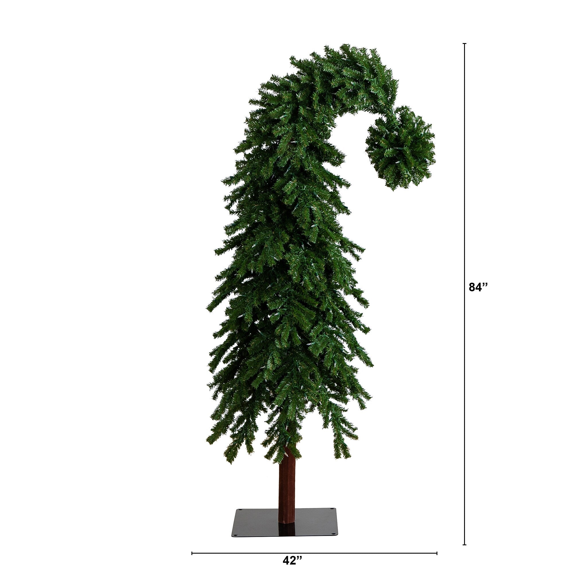 Nearly Natural 7-ft Holiday Green Santa’s Hat Christmas Tree with 500 LED Lights and 1275 Bendable Branches (T4696)