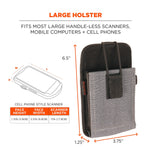 Squids 5544 Barcode Scanner Holster with Belt Clip + Loops for Phone Size Mobile Computers (19187)