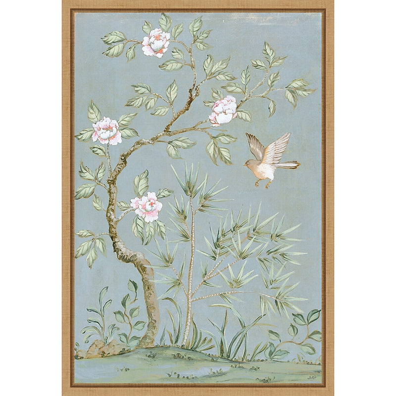 Amanti Art Spring Flower Mural II Blue by Julia Purinton Framed Canvas Wall Art Print, 16" x 23" (A42677137818)