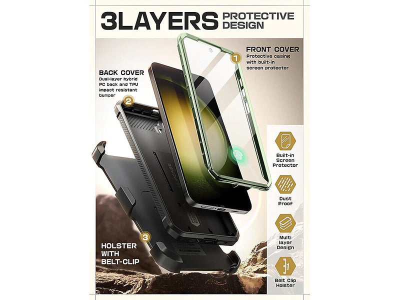 SUPCASE Unicorn Beetle Pro Rugged Case for Samsung Galaxy S24, Shock Absorbing, Dark Green (GS24UBPR2SGN)