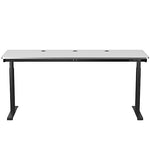 VersaDesk PowerLift 72"W Electric Rectangular Adjustable Standing Desk, White/Black (PLSDR7230-BW-APP )