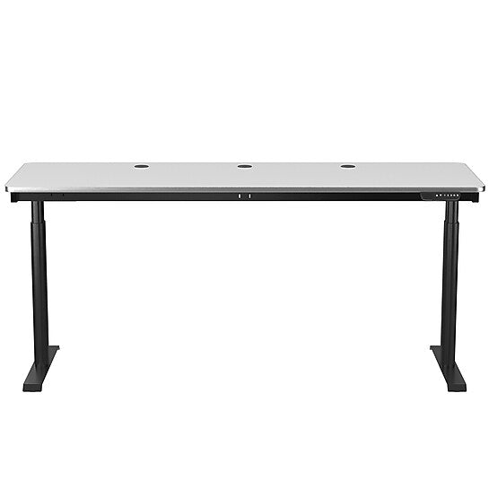 VersaDesk PowerLift 72"W Electric Rectangular Adjustable Standing Desk, White/Black (PLSDR7230-BW-APP )
