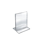 Azar Sign Holder, 5.5" x 7", Vertical, Table Top, Clear, Acrylic, 10/Pack (152720)