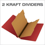 Pendaflex Heavy Duty Pressboard Classification Folder, 2-Dividers, 2 1/2" Expansion, Letter Size, Red, 10/Box (H1250R)