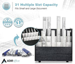 AdirOffice 21-Slot Mobile Roll File, 28.5"H x 30"W x 15.75"D, Black (625-BLK-KIT1)