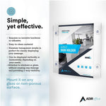 AdirOffice Window Sign Holder, 8.5" x 11", Vertical/Horizontal, Side Loading, Clear Acrylic, 24/Pack (639-8511-WSH-24)