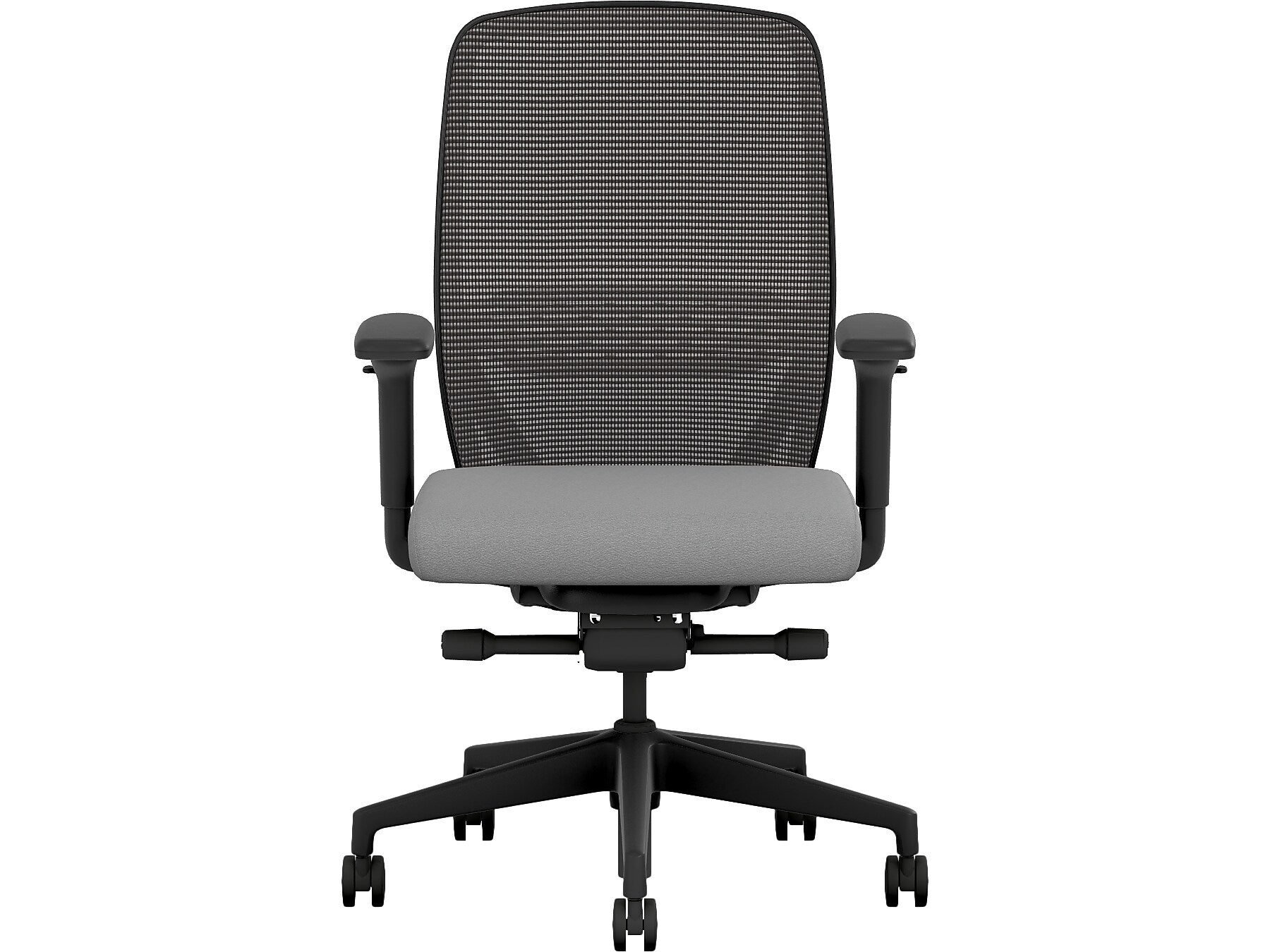 HON Nucleus Fabric/Mesh Swivel Task Chair, Frost/Black (HNR1KD.Y2.STC.A.H.IM.CU22.BL.SB.T)