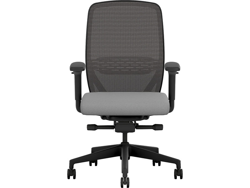 HON Nucleus Fabric/Mesh Swivel Task Chair, Frost/Black (HNR1KD.Y2.STC.A.H.IM.CU22.BL.SB.T)