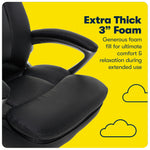 Serta Fairbanks Ergonomic Bonded Leather Executive Big & Tall Chair, 350 lb. Capacity, Black (43675OSS)